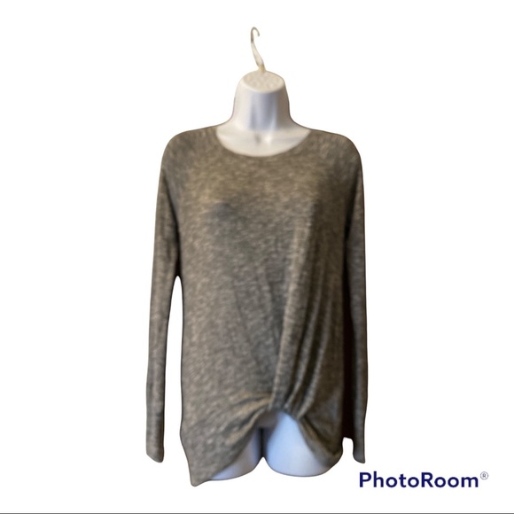 JUICY COUTURE Gray Long Sleeve Knotted Hi Lo Top Size XS - Picture 1 of 6